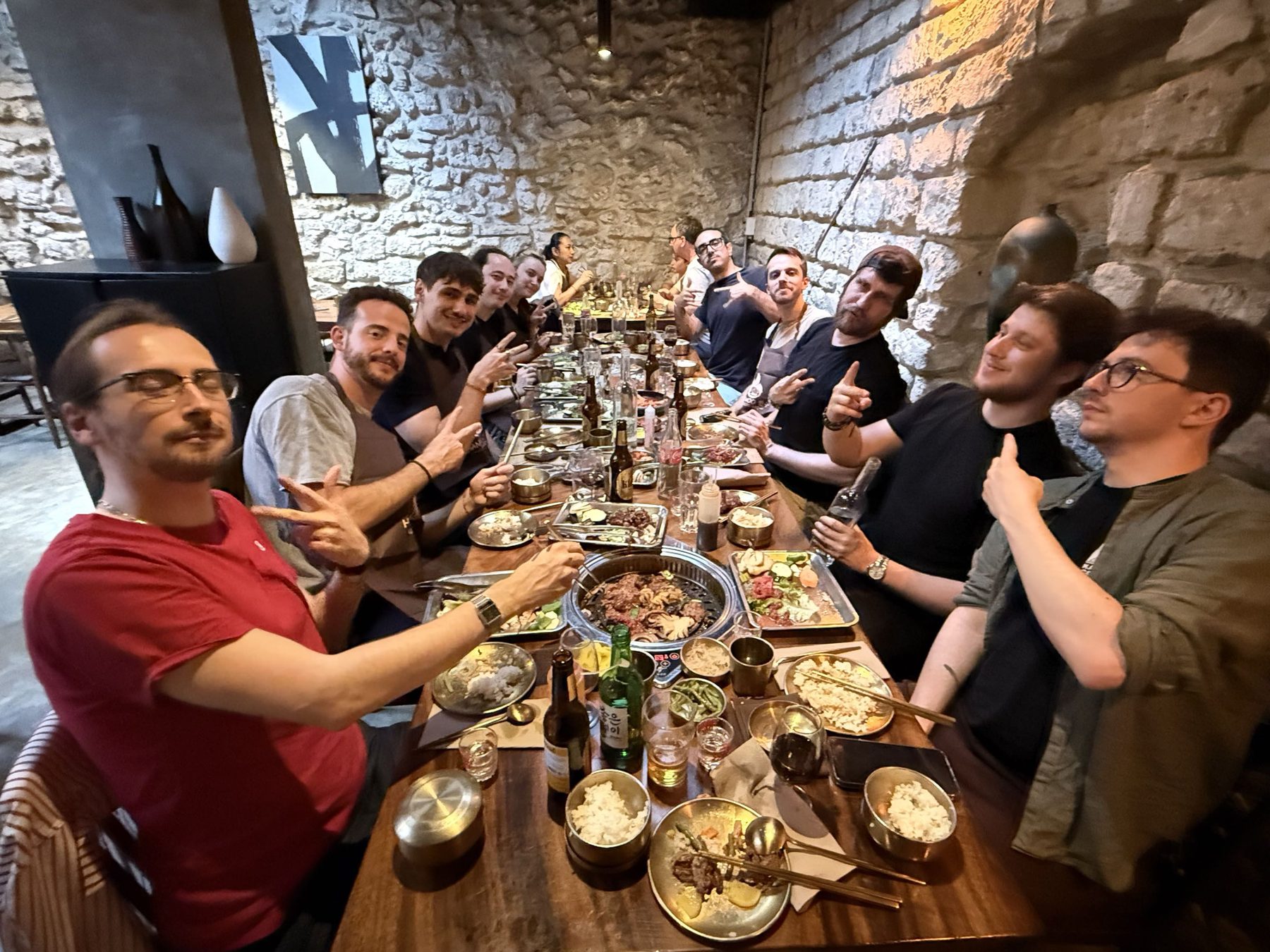 The Tartatin team gathered around dinner